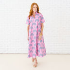 Caryn Lawn Georgia Palm Dress Pink