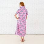 Caryn Lawn Georgia Palm Dress Pink