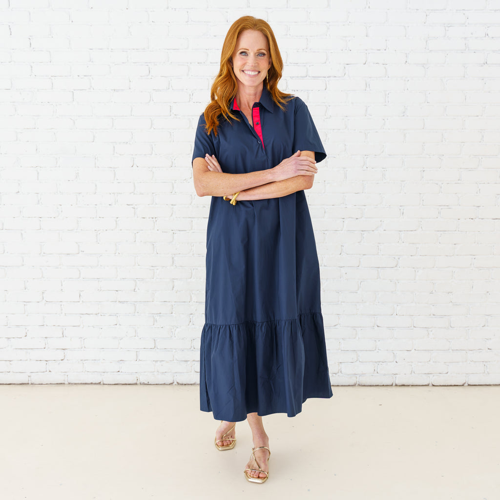 Caryn Lawn Maddie Dress Navy