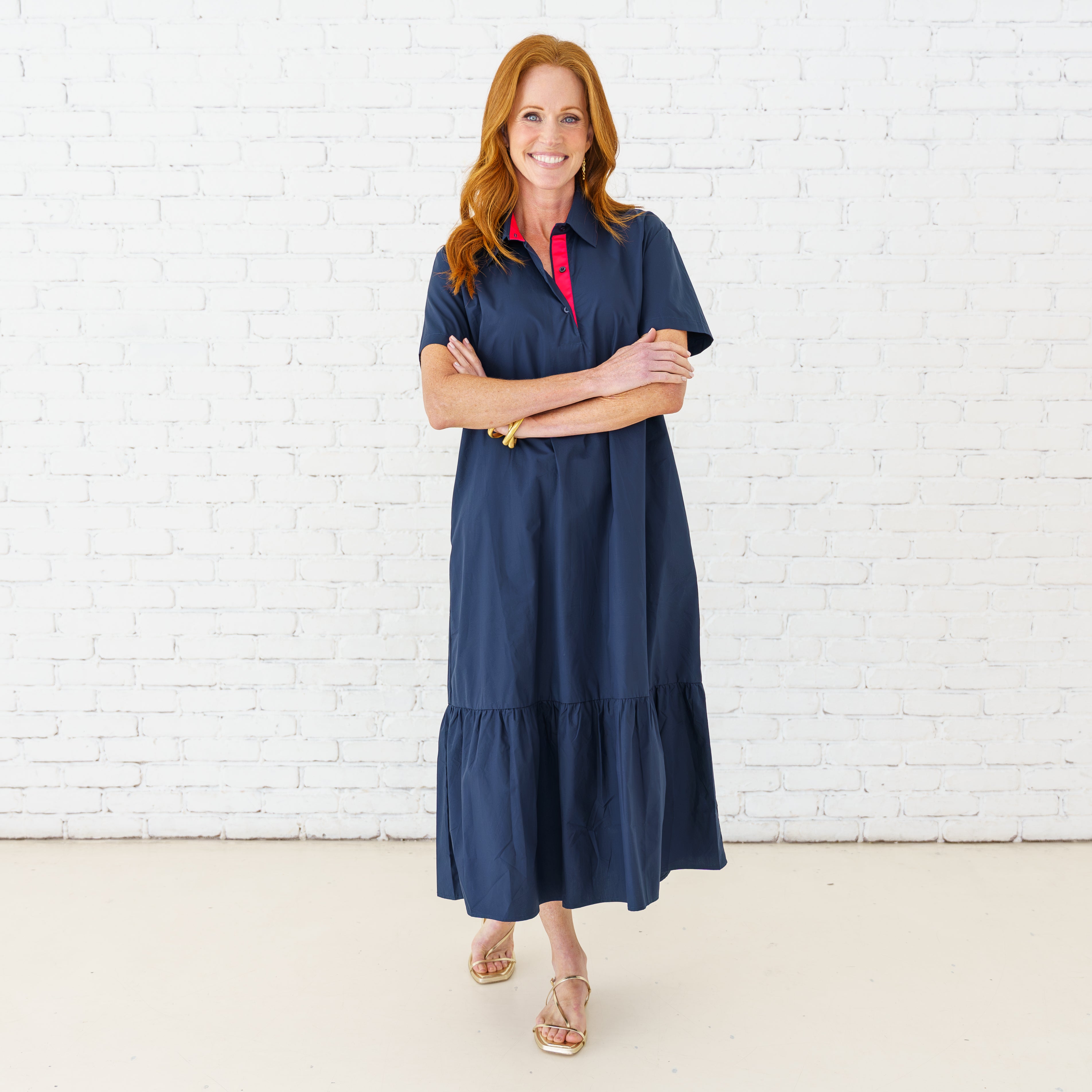 Caryn Lawn Maddie Dress Navy