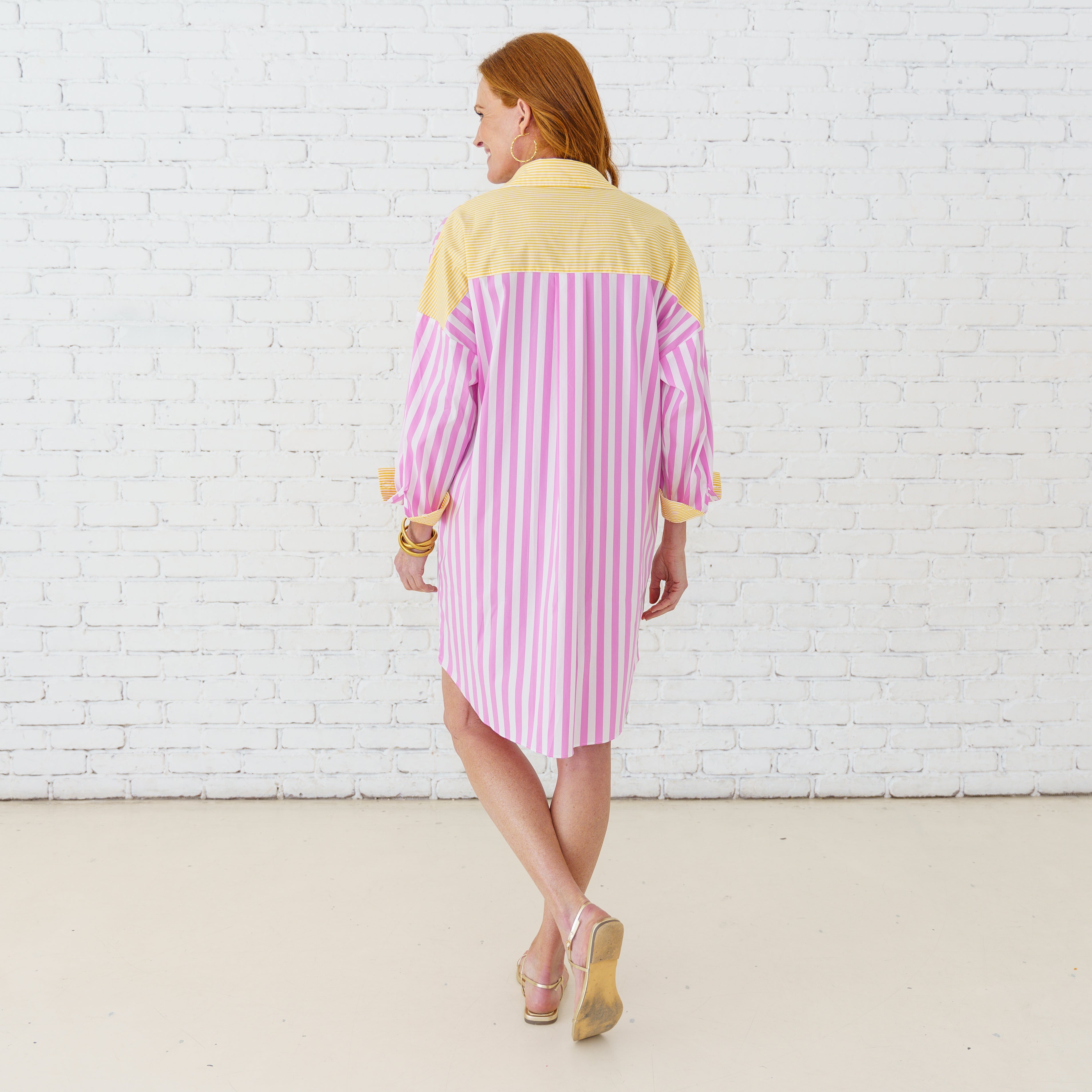 Caryn Lawn Frances Dress Pink/Yellow