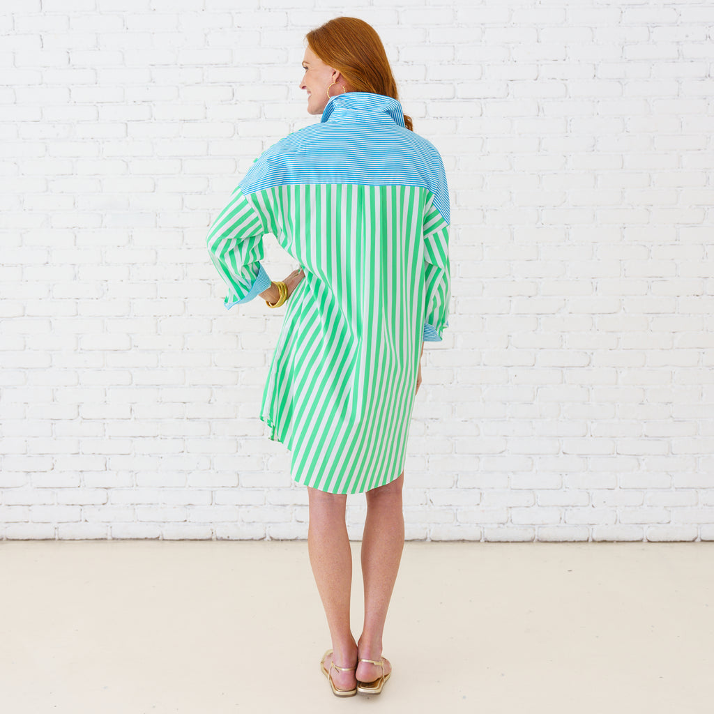 Caryn Lawn Frances Dress Green Aqua