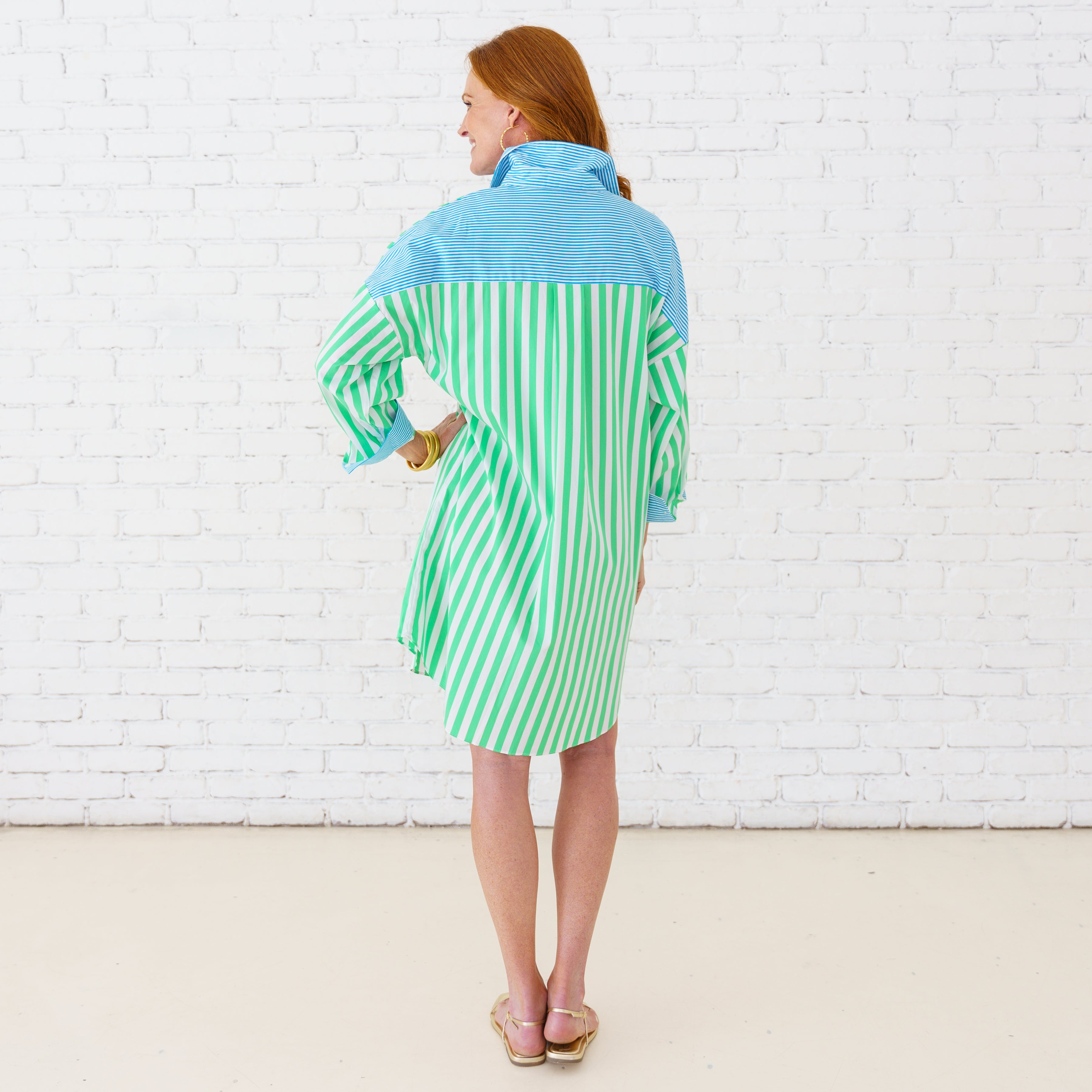 Caryn Lawn Frances Dress Green Aqua