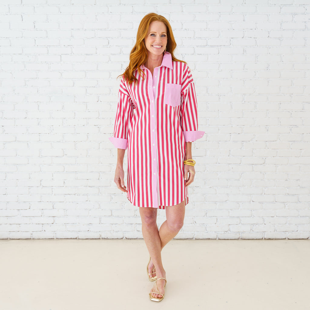 Caryn Lawn Frances Dress Red/Pink