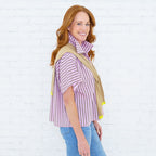 Ellie Top Pink/Khaki Stripe