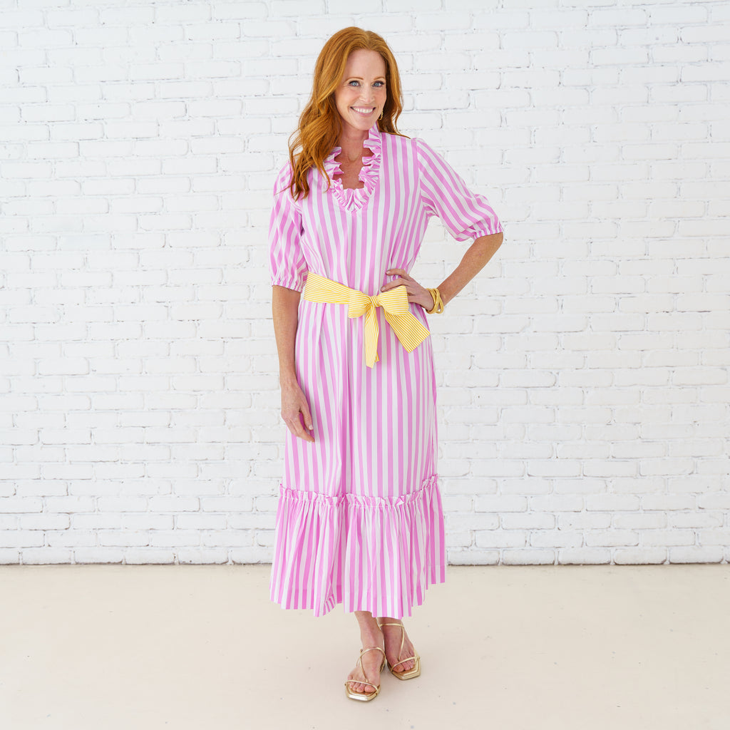 Caryn Lawn Kit Dress Pink/Yellow