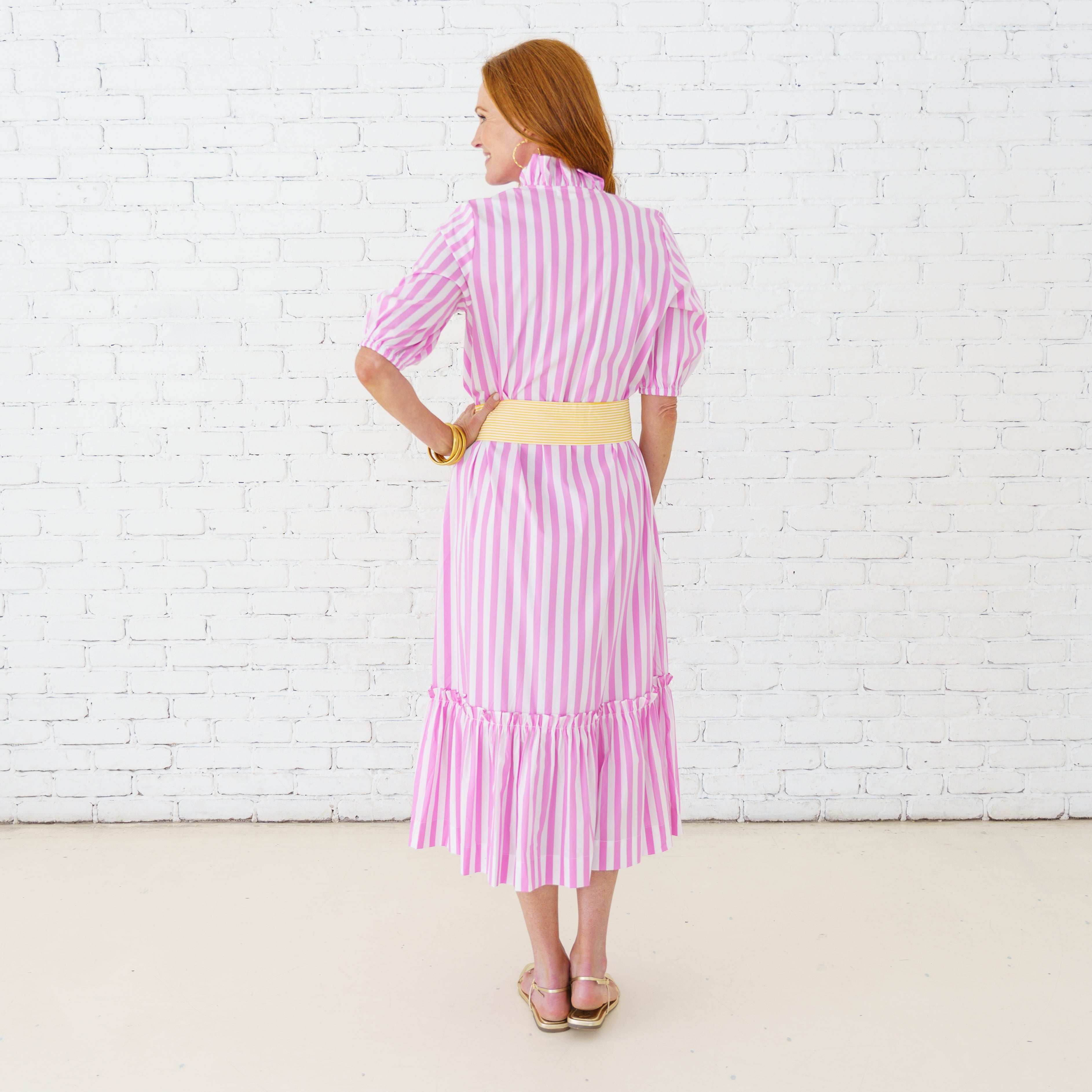 Caryn Lawn Kit Dress Pink/Yellow