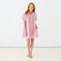 Caryn Lawn Margo Seersucker Dress Red