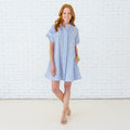 Caryn Lawn Margo Seersucker Dress Navy