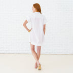 Caryn Lawn Margo Seersucker Dress White