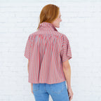 Ellie Top Khaki/Orange Stripe