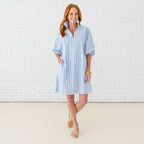 Caryn Lawn Sloane Dress Light Blue Stripe