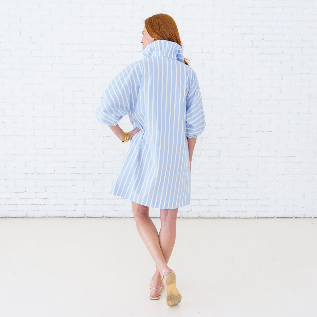 Caryn Lawn Sloane Dress Light Blue Stripe