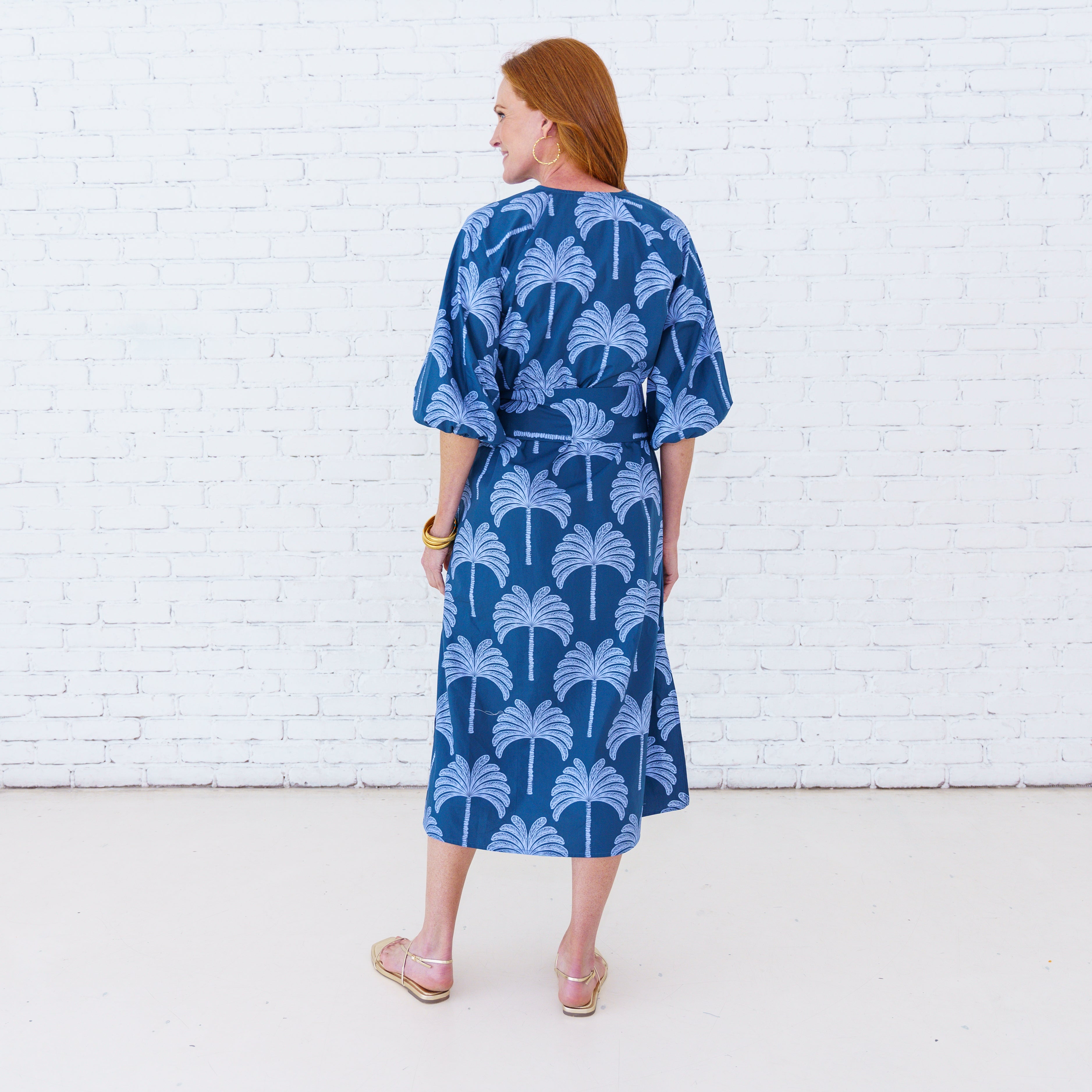 Caryn Lawn Coco Dress Navy Palm