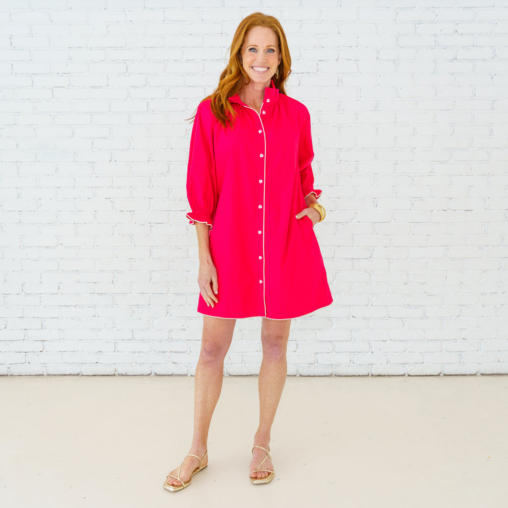 Caryn Lawn Carly Dress Red
