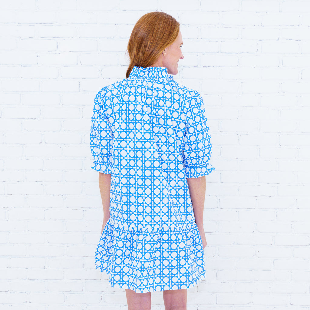 Clare Basket Dress Cobalt