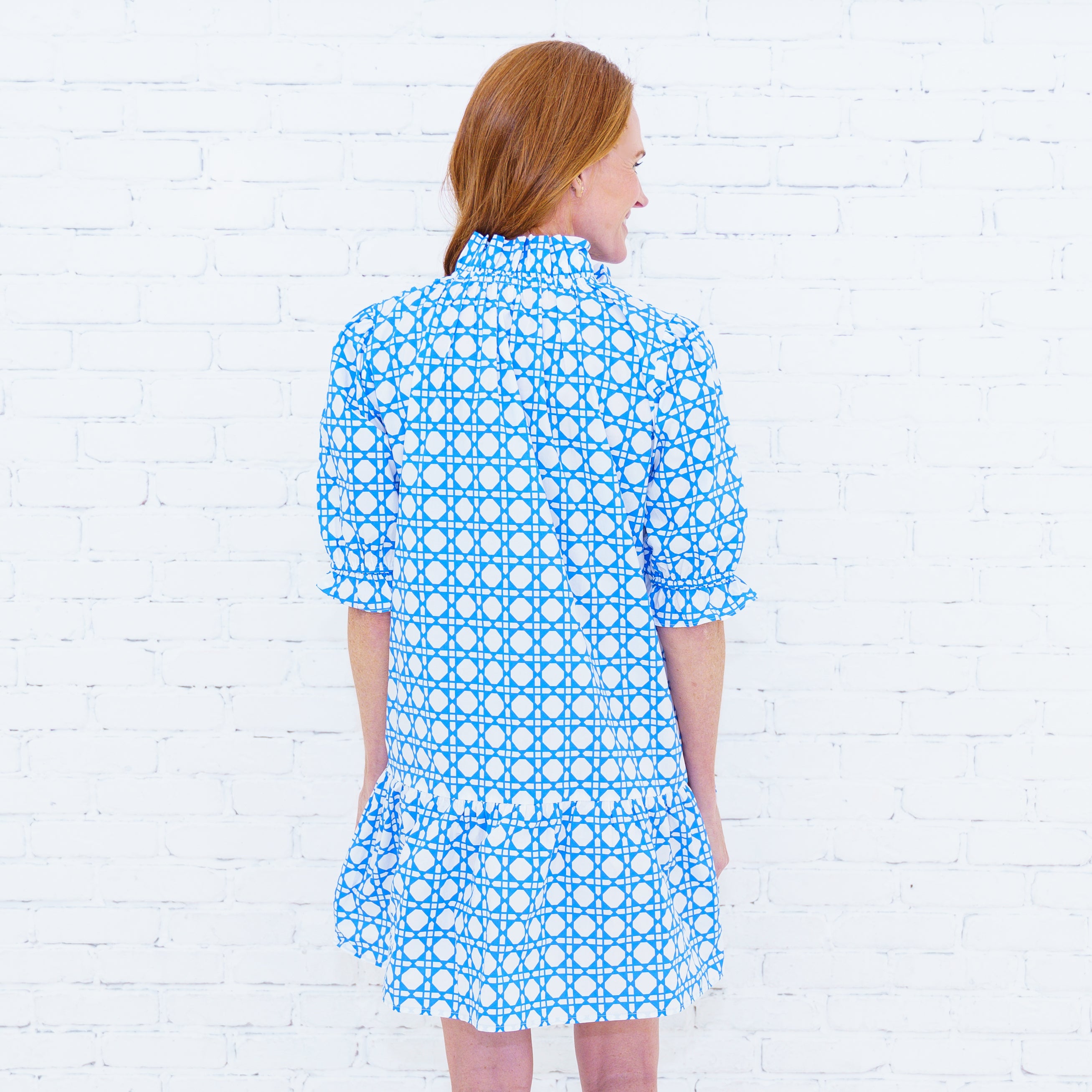 Clare Basket Dress Cobalt