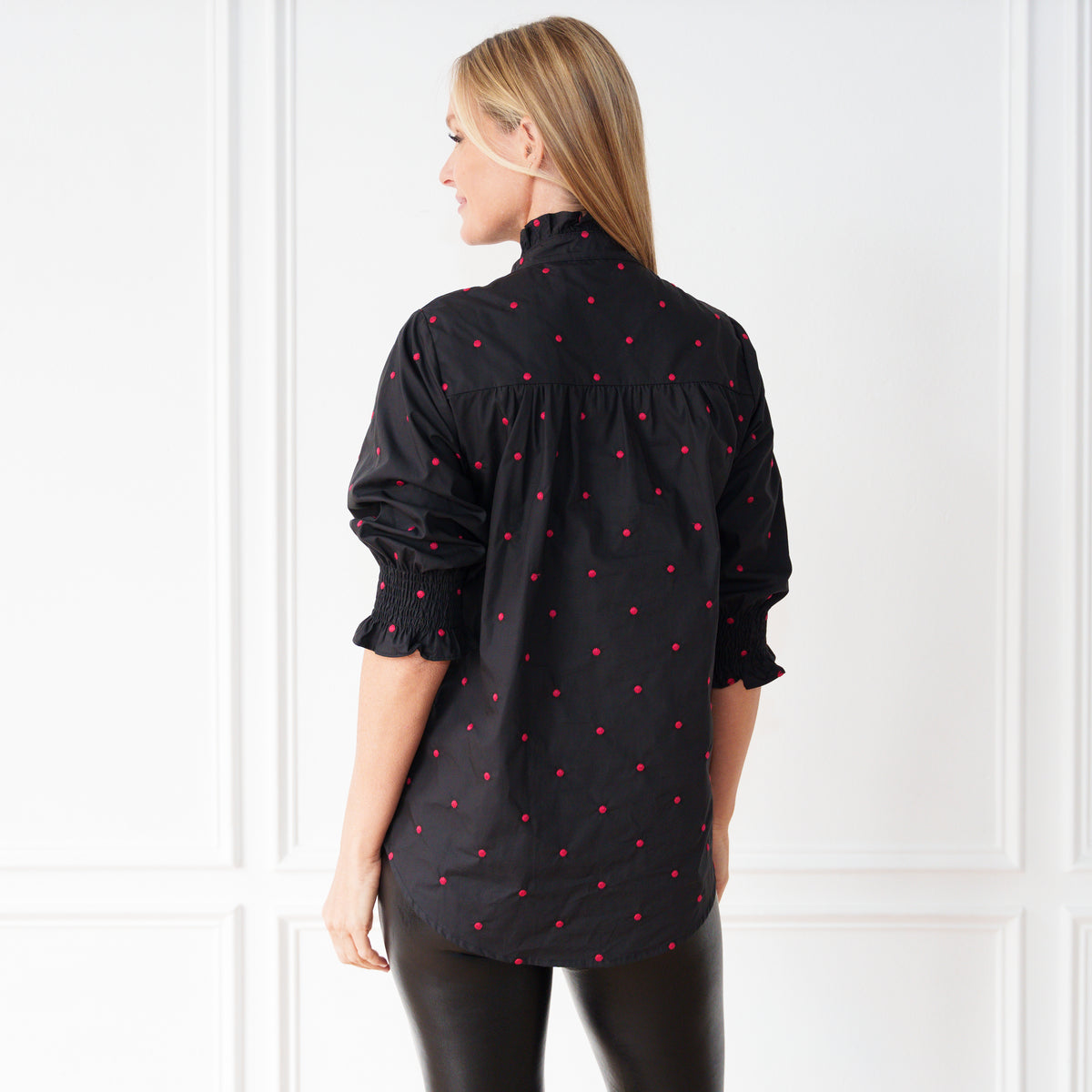 Kimberly Polkadot Top Black