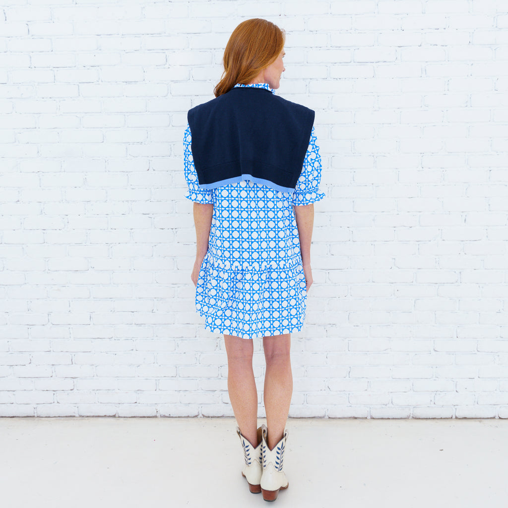 Clare Basket Dress Cobalt