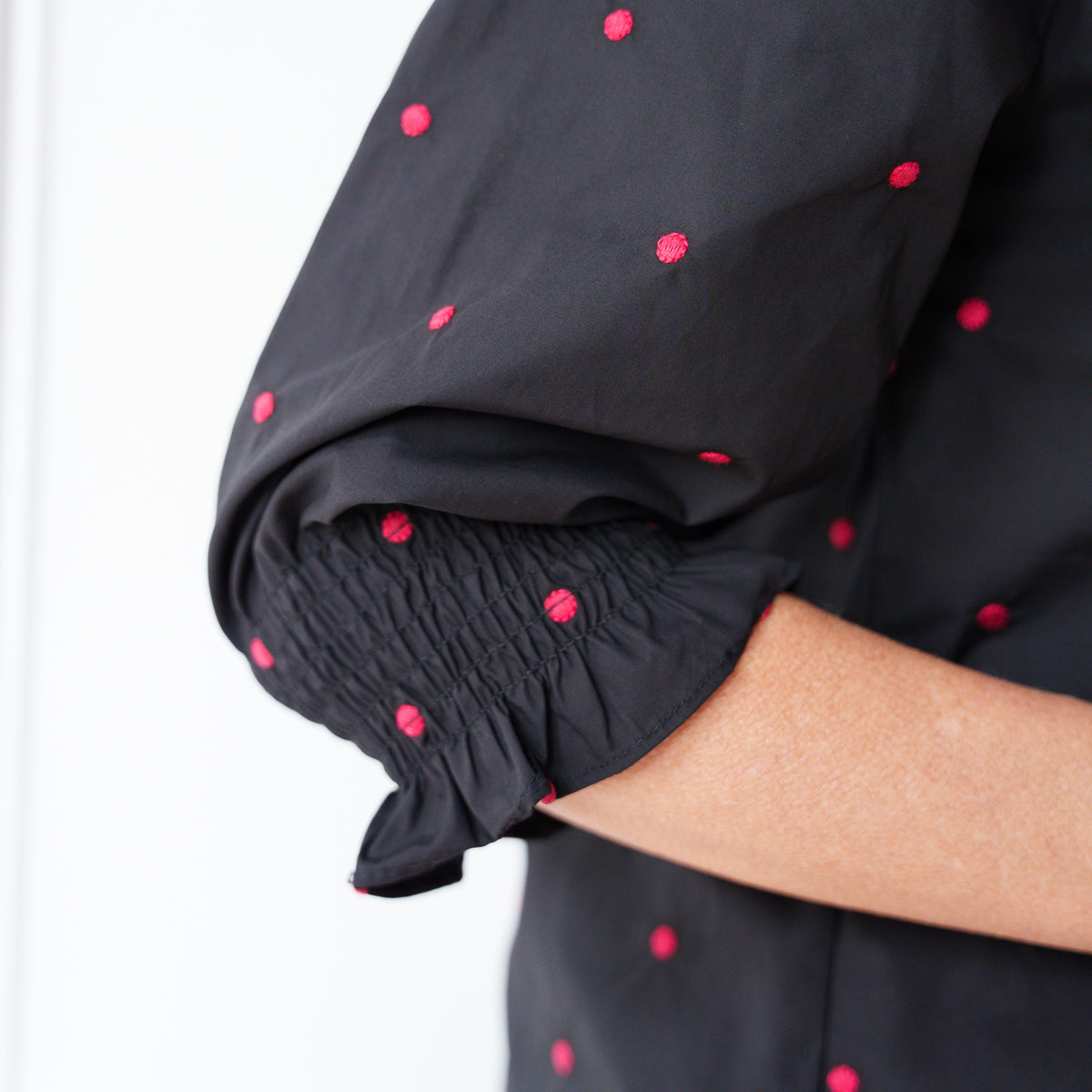 Kimberly Polkadot Top Black