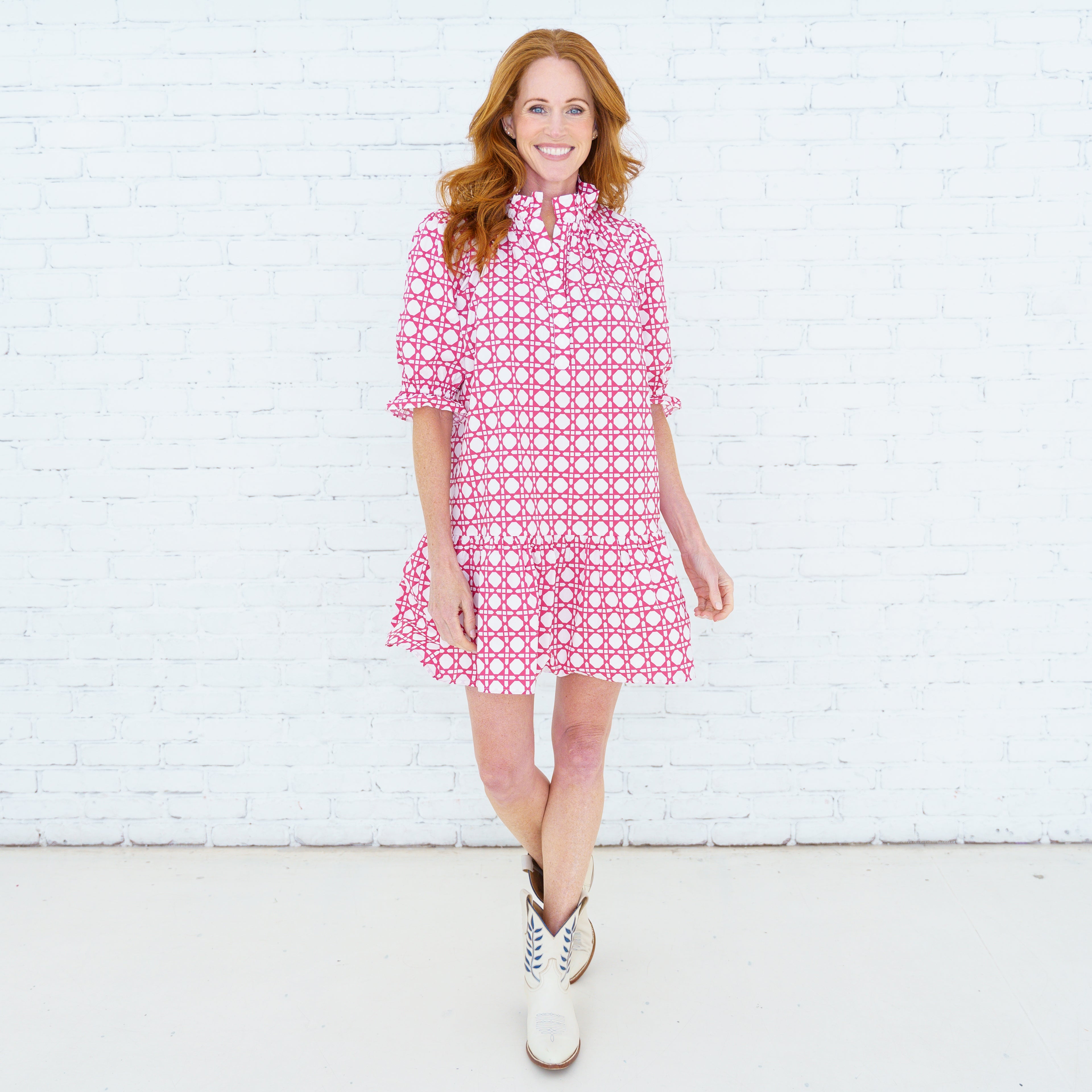 Clare Basket Dress Red