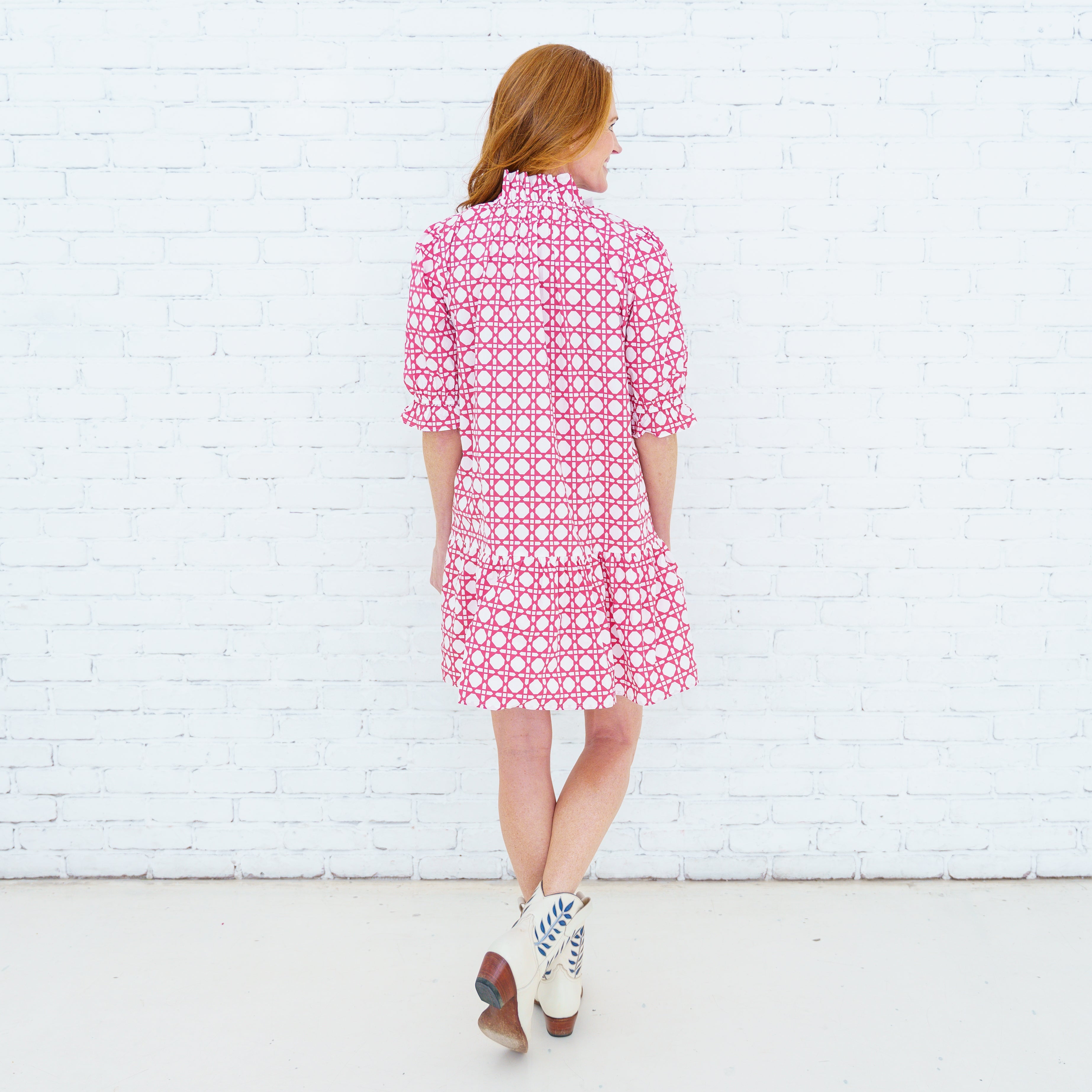Clare Basket Dress Red