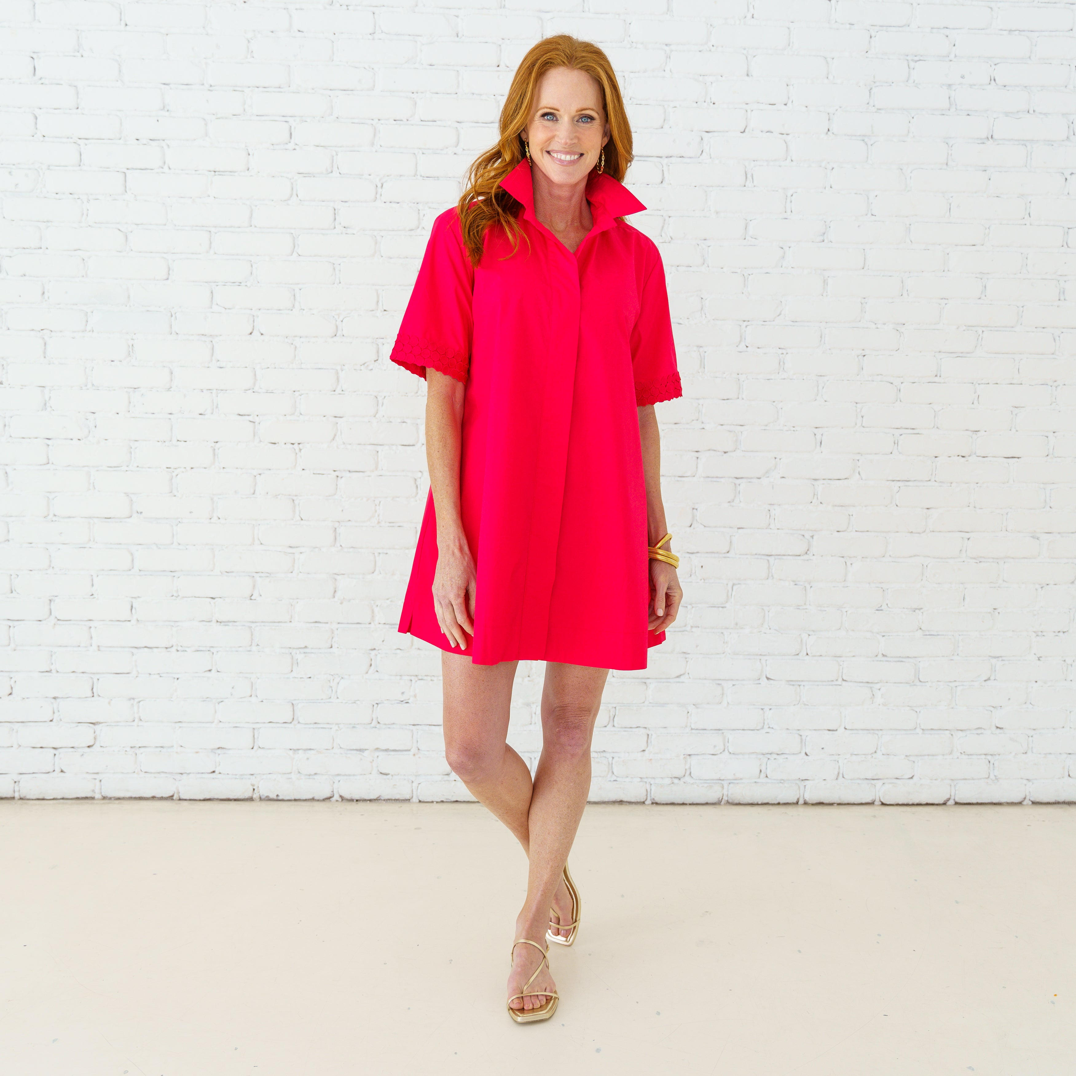 Caryn Lawn Penny Dress Red