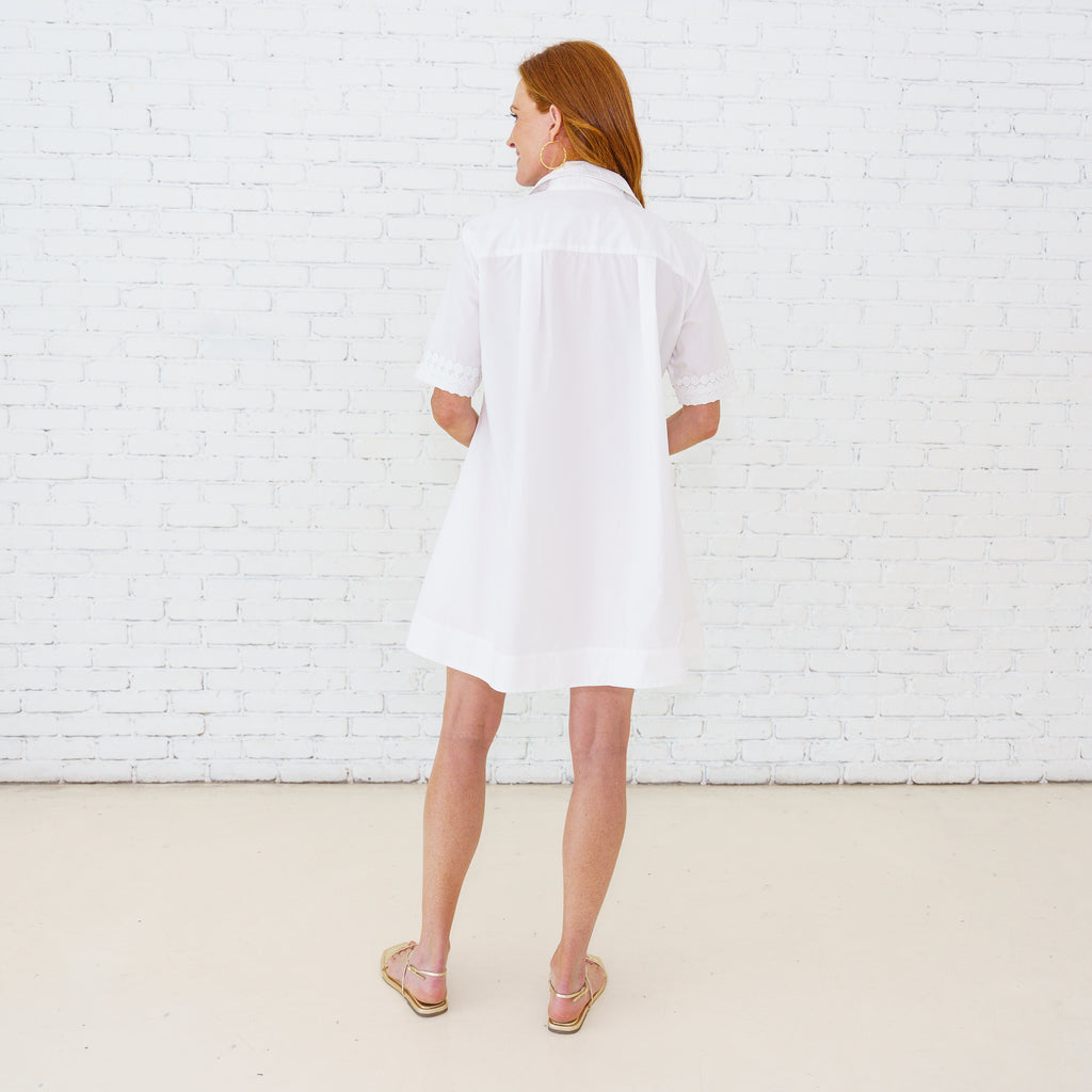 Caryn Lawn Penny Dress White