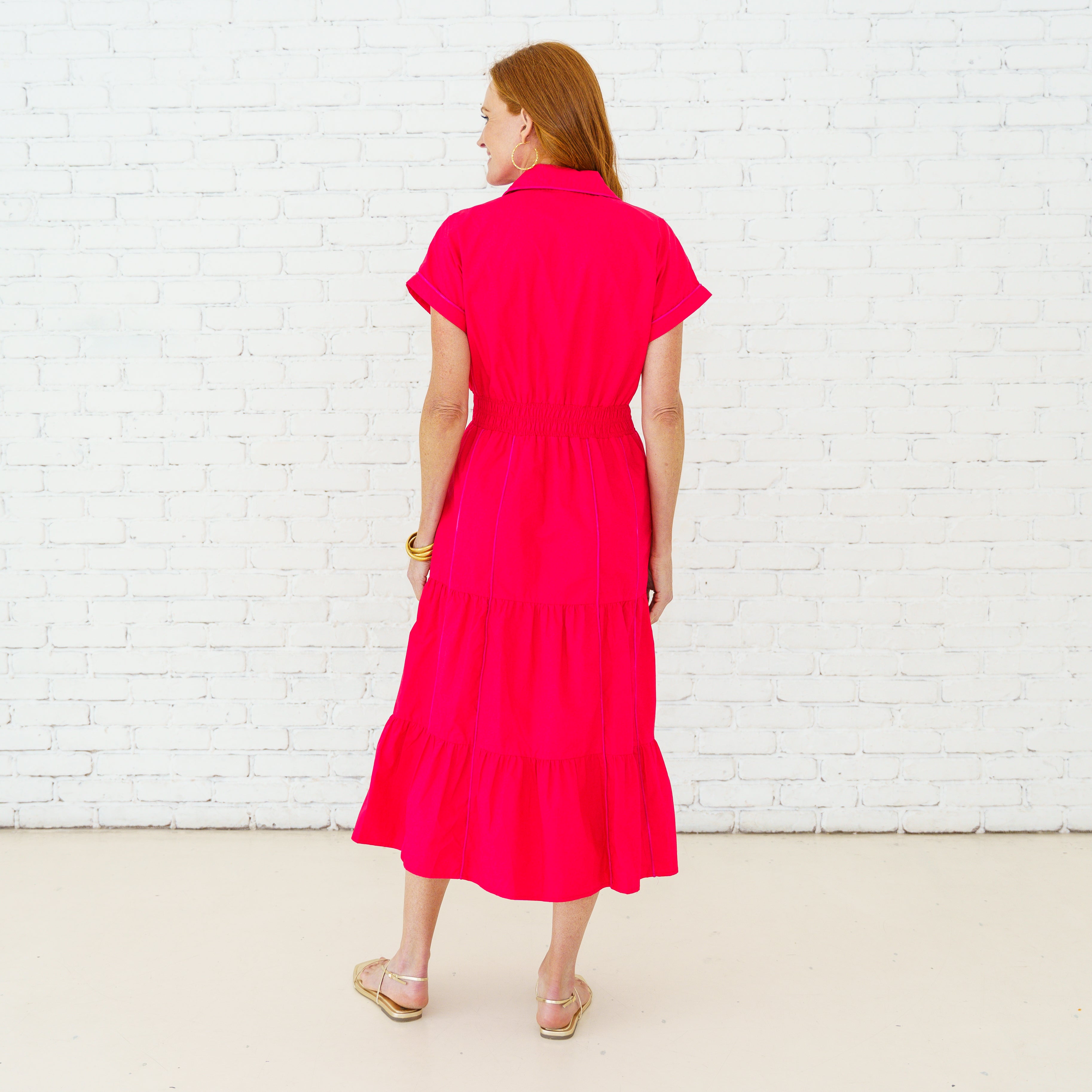 Caryn Lawn Cassie Dress Red/Pink