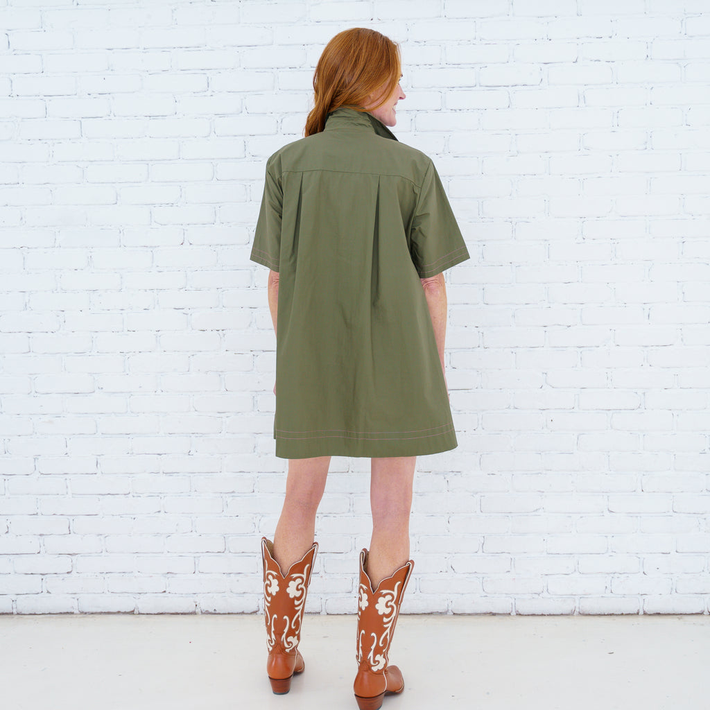 Penny Trim Dress Olive