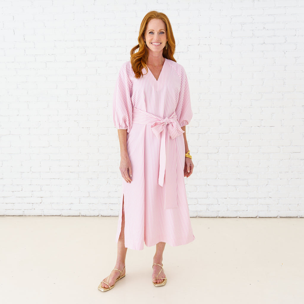 Caryn Lawn Coco Dress Seersucker Pink