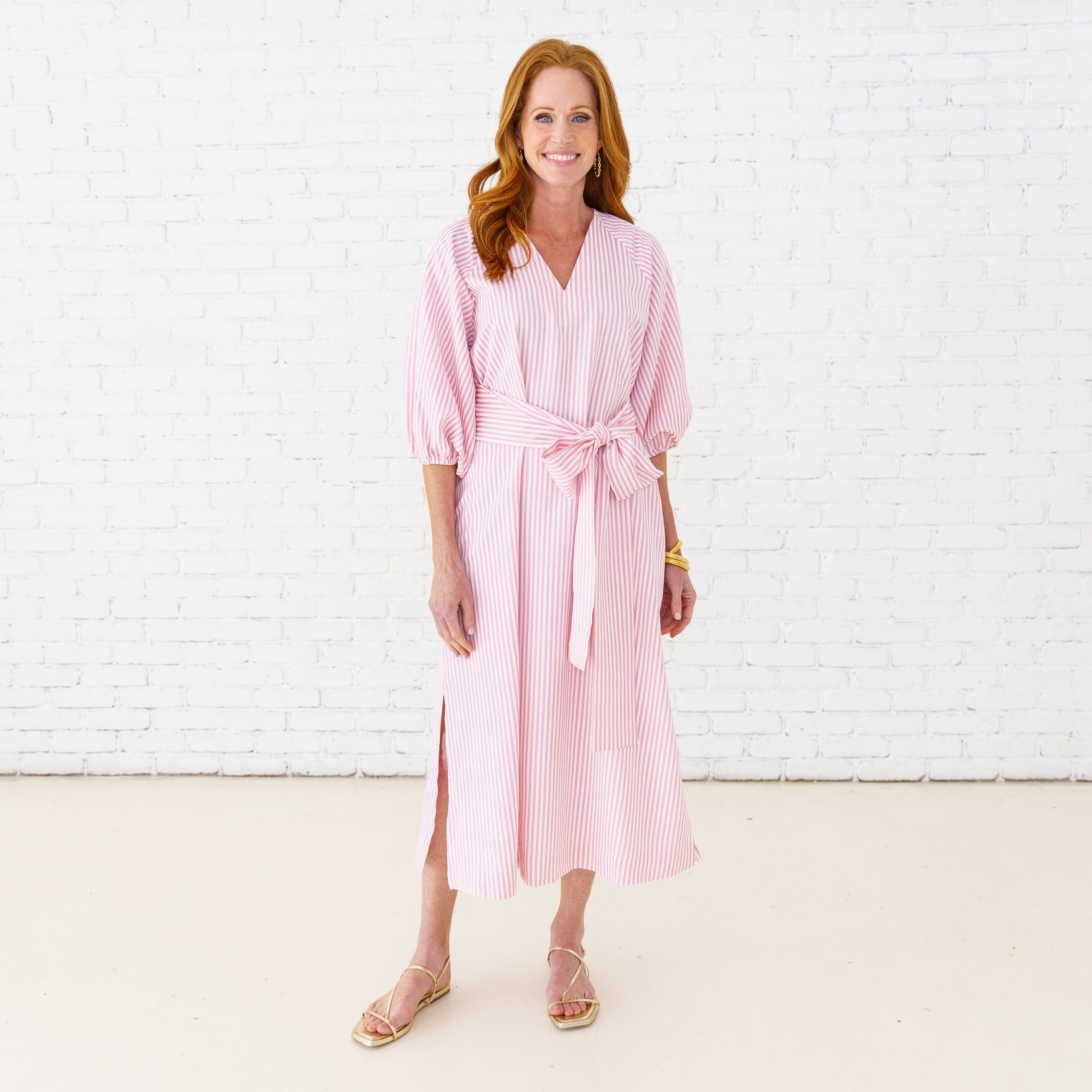 Caryn Lawn Coco Dress Seersucker Pink