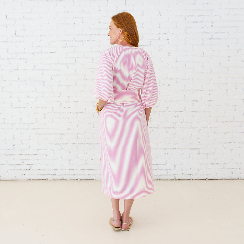 Caryn Lawn Coco Dress Seersucker Pink