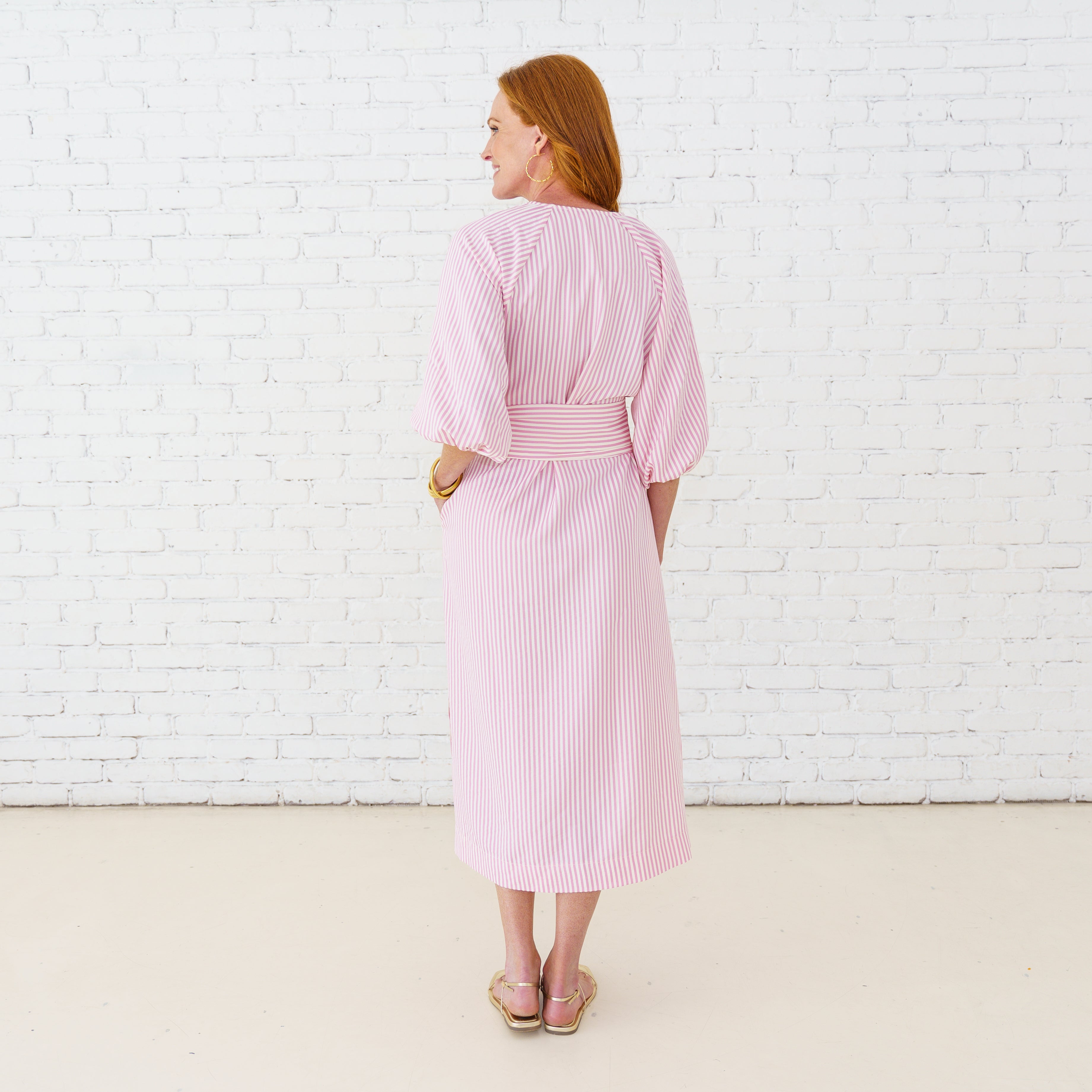 Caryn Lawn Coco Dress Seersucker Pink