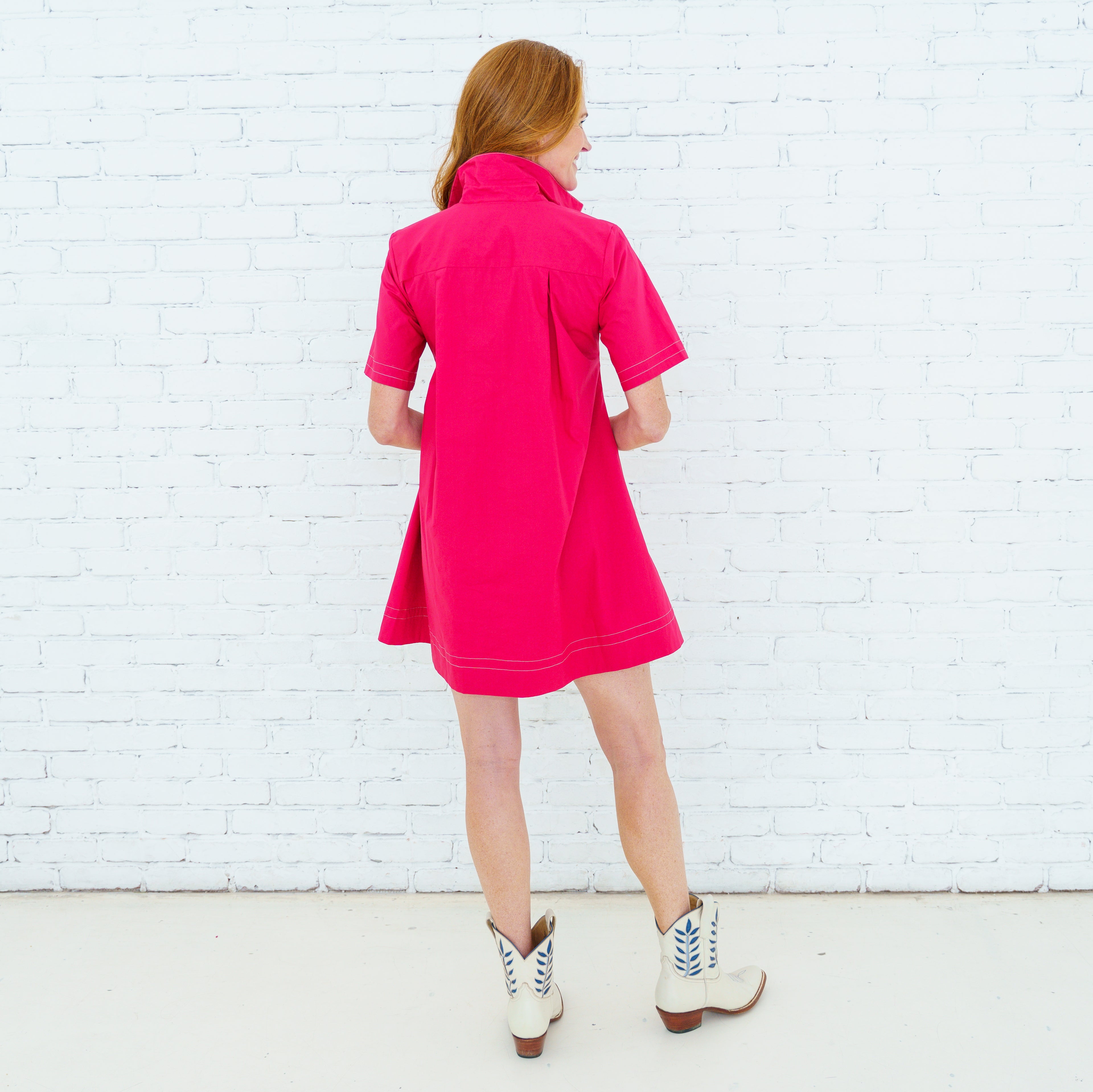 Penny Trim Dress Red