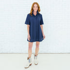 Penny Trim Dress Navy