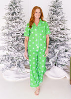Caryn Lawn Green/blue star Pj Set