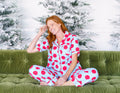 Caryn Lawn Blue/red polka dot Pj Set
