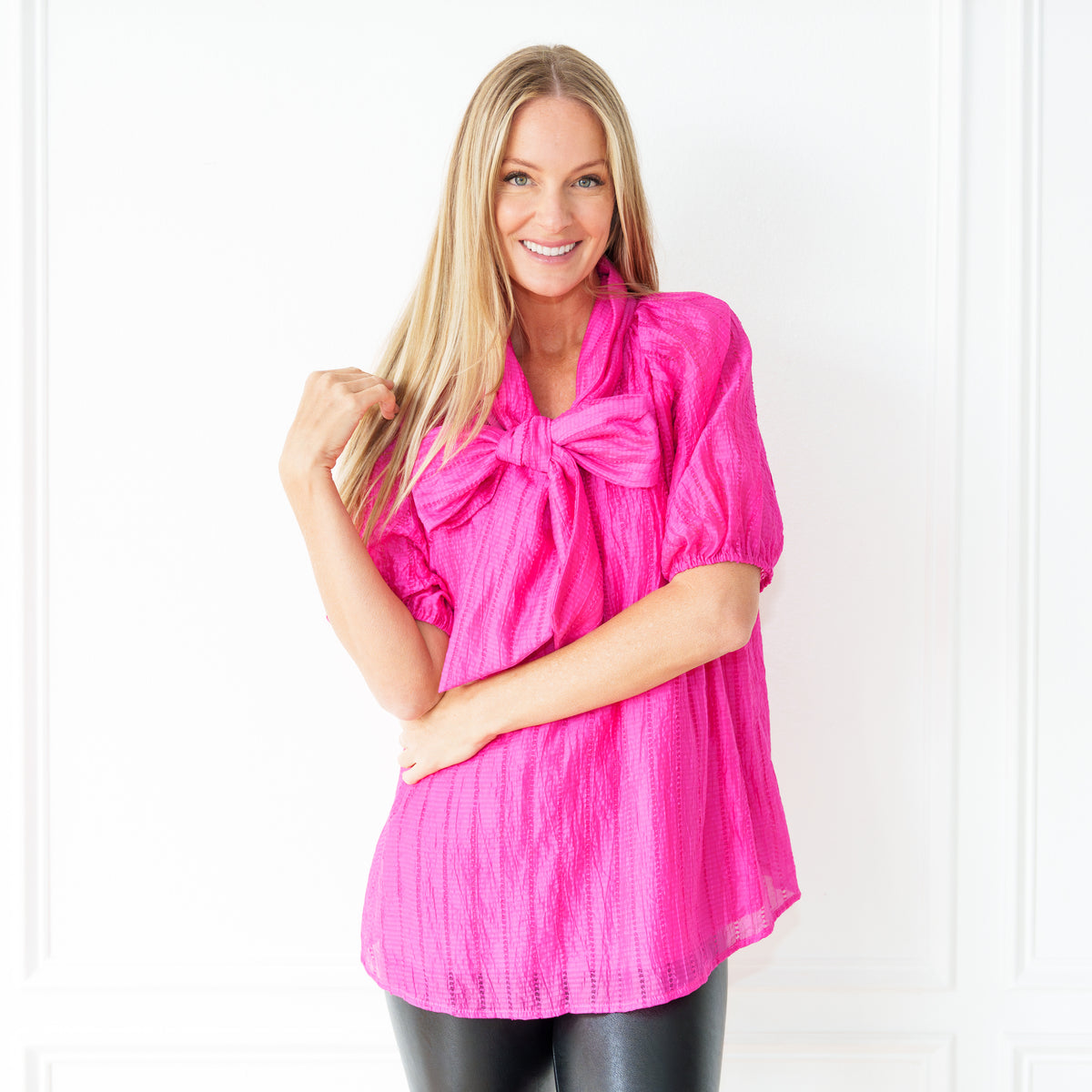 Ryan Holiday Bow Top Hot Pink