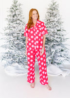 Caryn Lawn Red/pink polka dot Pj Set