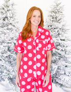 Caryn Lawn Red/pink polka dot Pj Set