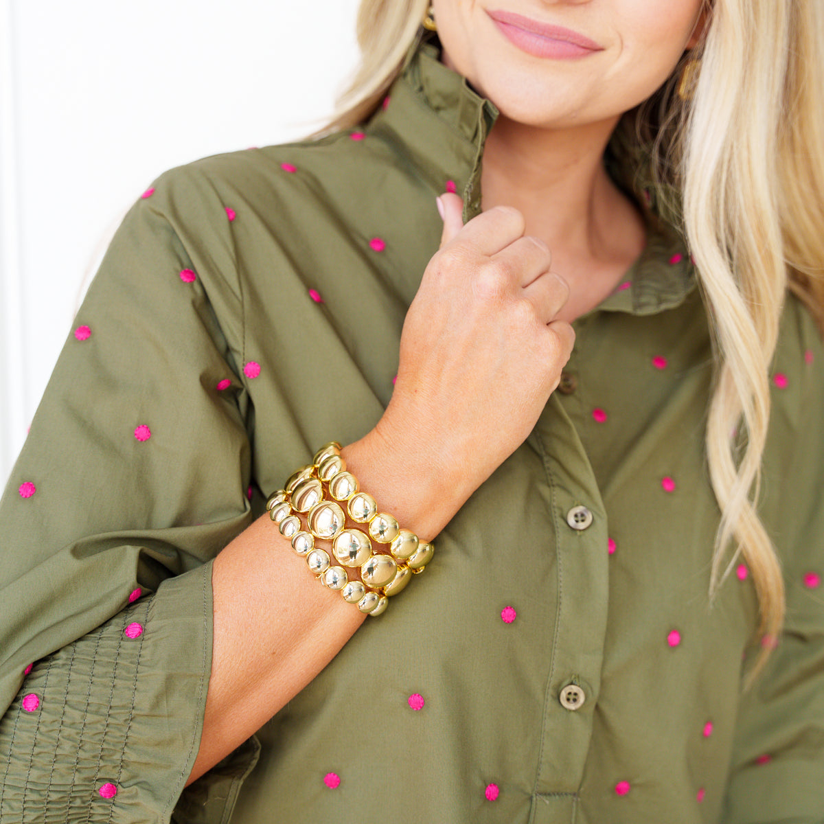 Kimberly Polkadot Dress Olive