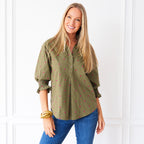 Kimberly Polkadot Top Olive