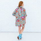 Ryan Bow Dress Khaki Floral