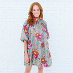 Ryan Bow Dress Khaki Floral