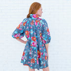 Ryan Bow Dress Grey Floral