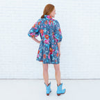 Ryan Bow Dress Grey Floral