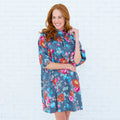 Ryan Bow Dress Grey Floral