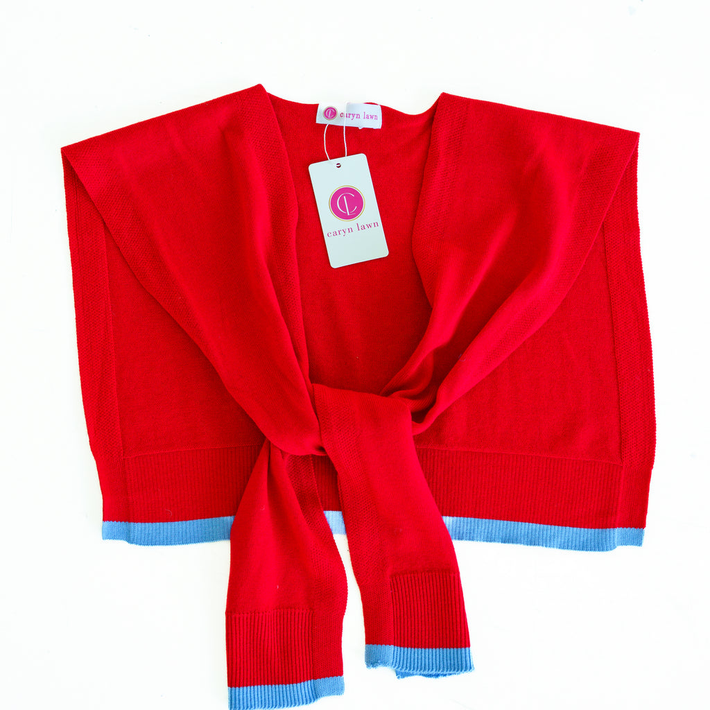 Caryn Cardi Red/Light Blue