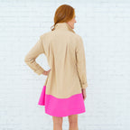 Mini Mimi Dress Khaki/Pink